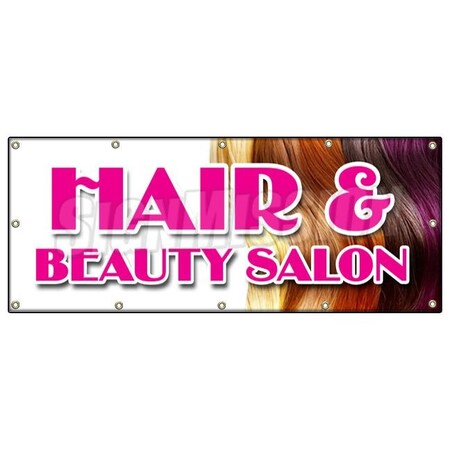 Signmission HAIR & BEAUTY SALON BANNER SIGN manicure hairdresser stylist walk-in B-120 Hair & Beauty Salon